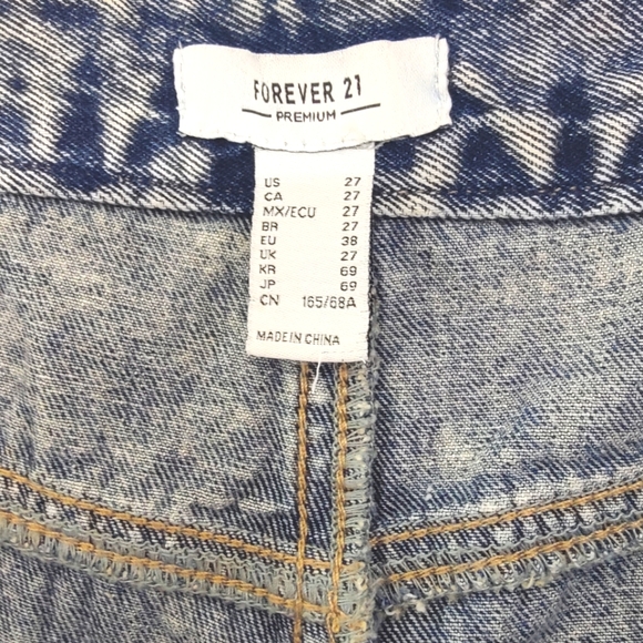 Forever 21 Denim Pants/90s F Heart Mineral Wash Jeans Size 27 - Picture 7 of 16